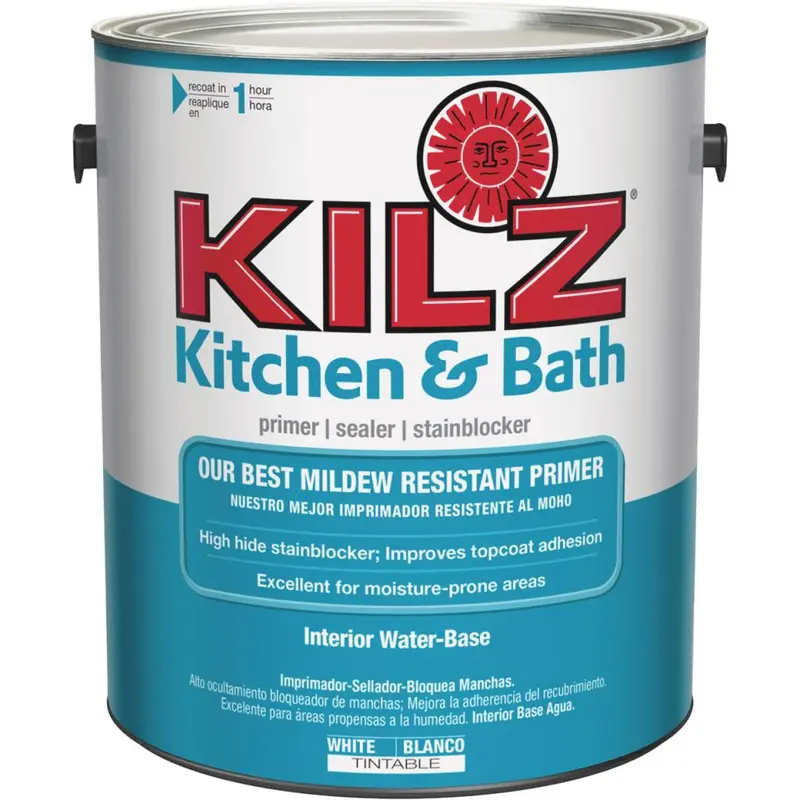 Kilz Kitchen & Bath Water-Based Low Voc Interior Primer Sealer Stainblocker, White, 1 Gal. 1