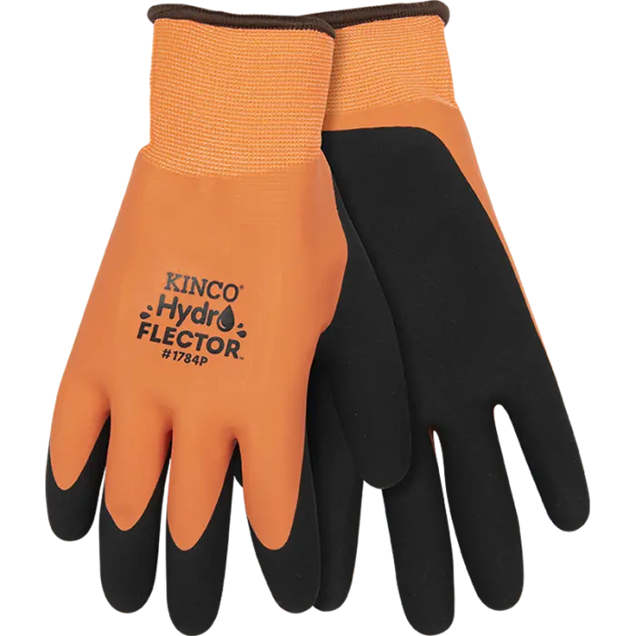 Kinco Hydroflector™ Lined Waterproof Hi-Vis Orange Thermal Knit Shell & Double-Coated Latex 1