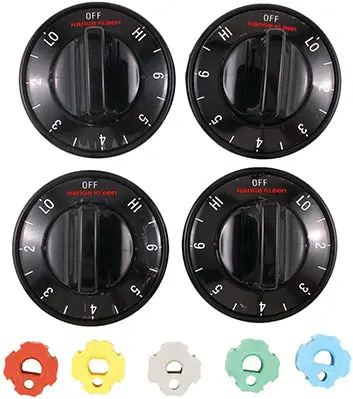 Knob Kit Universal Elec Stove/Range Bk 4Pk 1