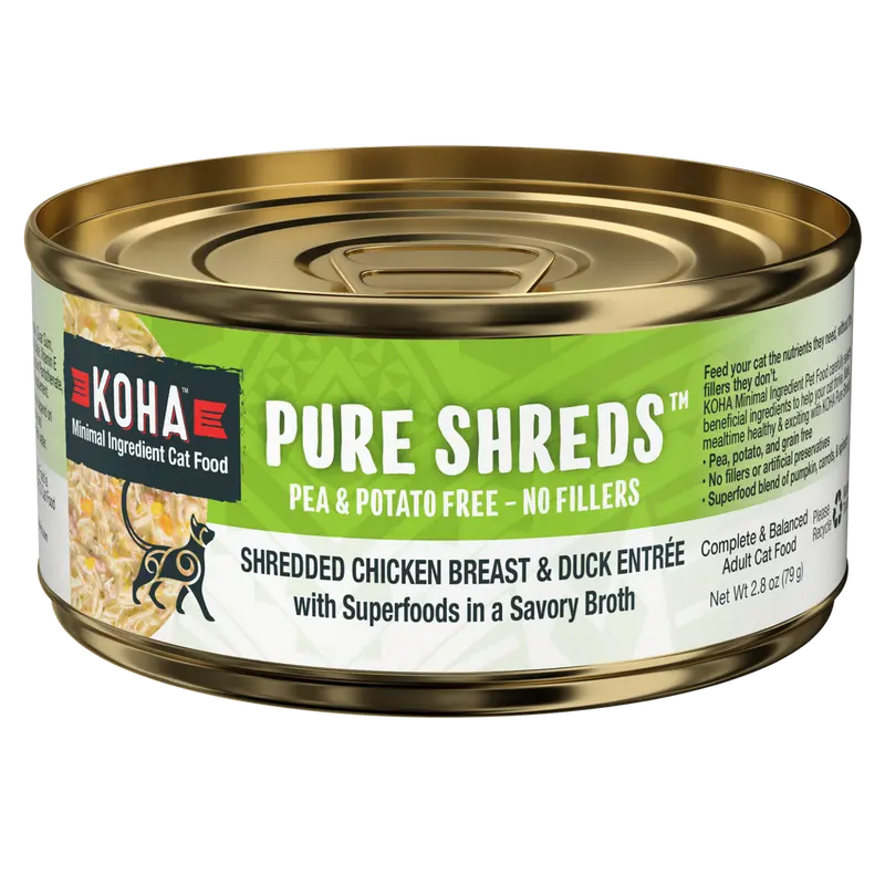 Koha Cat Pure Shredded Chicken & Duck 2.8Oz 1