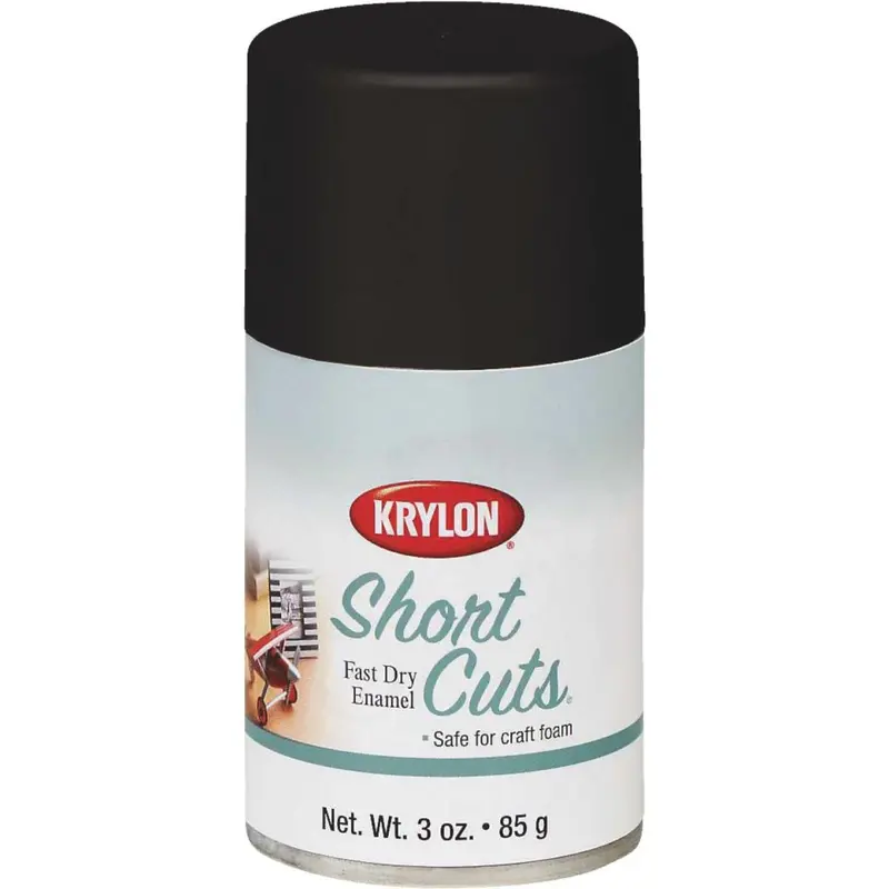 Krylon Short Cuts 3 Oz. Flat Enamel Spray Paint, Black 1