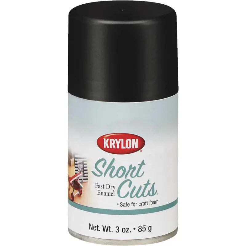 Krylon Short Cuts 3 Oz. High-Gloss Enamel Spray Paint, Black 1