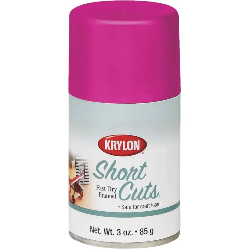 Krylon Short Cuts 3 Oz. High-Gloss Enamel Spray Paint, Hot Pink 1