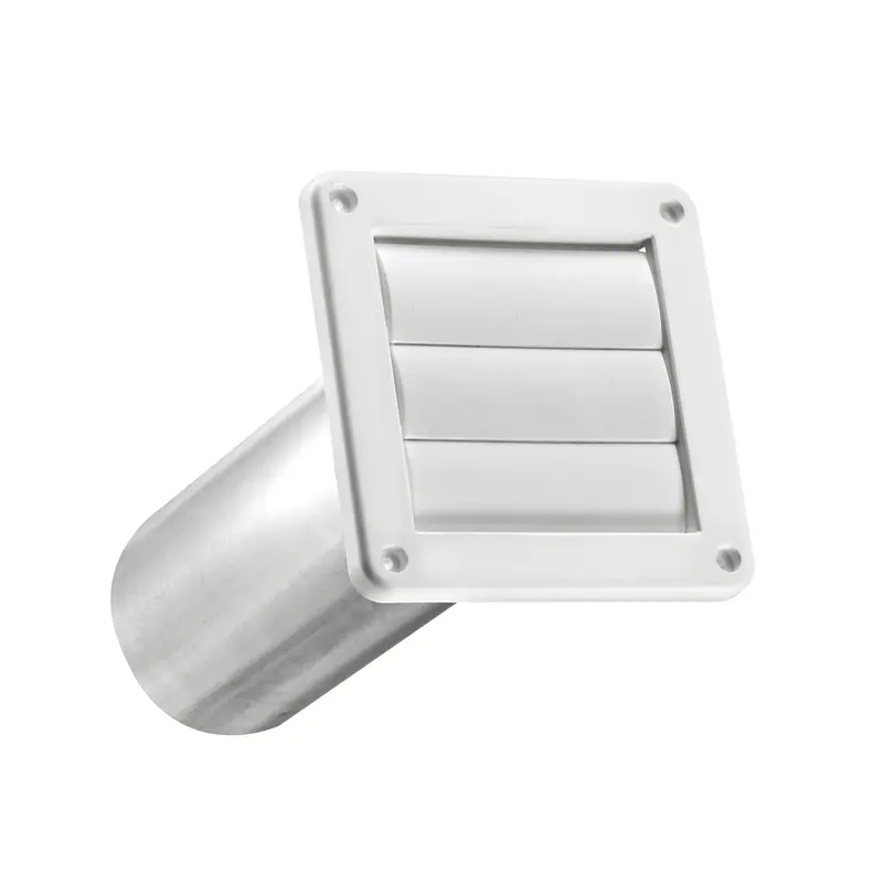 Lambro Industries 4 Inch White Plastic Exhaust Wall Louvered Vent 1