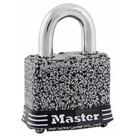 Laminated Keyed Padlock, 4-Pin Cylinder, Steel + Rust-Oelum Finish, 1-1/2 In. 1