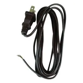 Lamp Cord With Polarized Plug, 18-2, Brown, 8-Ft. 1