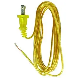 Lamp Cord With Polarized Plug, 18-2, Gold, 8-Ft. 1