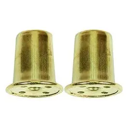 Lamp Finial, Top Hat, Brass Finish, 1-In., 2-Pk. 1
