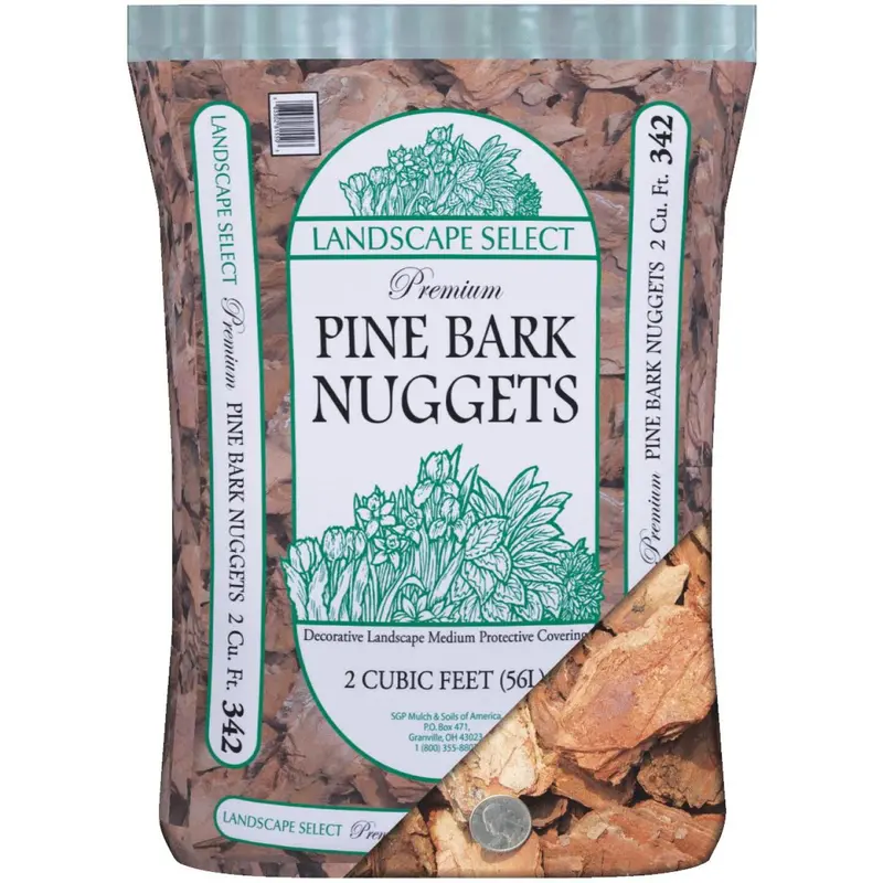 Landscape Select 2 Cu. Ft. Medium Pine Decorative Bark Mulch Nuggets 1