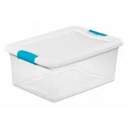 Latching Storage Box, See-Through Base, 15-Qt. 1