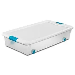 Latching Storage Box, Wheeled, 56-Qt. 1