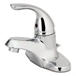 Lavatory Faucet With Plastic Pop-Up, Single Lever, Chrome 1