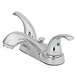 Lavatory Faucet With Pop-Up, Centerset, 2 Lever Handles, Chrome 1