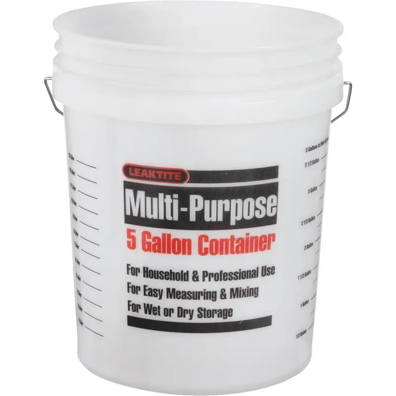 Leaktite 5 Gal. Plastic Pail, Clear 1