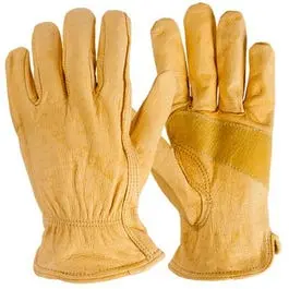Leather Work Gloves, Premium Cowhide, Men's Medium 1