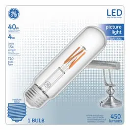 Led Light Bulb, T10, Soft White, Clear, Non-Dimmable, 450 Lumens, 4-Watts 1