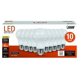 Led Light Bulbs, A19, Warm White, 800 Lumens, 9.5-Watts, 10-Pk. 1