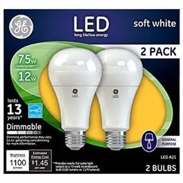 Led Light Bulbs, Frosted Soft White, 12-Watts, 1100 Lumens, 2-Pk. 1