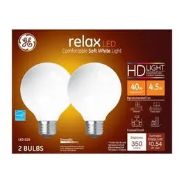 Led Light Bulbs, G25, Soft White, 350 Lumens, 4.5-Watts, 2-Pk. 1