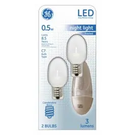 Led Night Light Bulb, C7, White, 5-Watts 1