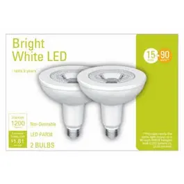 Led Outdoor Flood Light Bulbs, Bright White, Clear, 1200 Lumens, 15-Watts, 2-Pk. 1