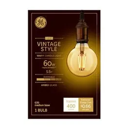 Led Vintage Light Bulb, G30, Warm White, Amber Bulb, 400 Lumens, 5.5-Watt 1
