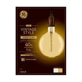 Led Vintage Light Bulb, G63, Warm White, Amber Bulb, 350 Lumens, 6.5-Watt 1