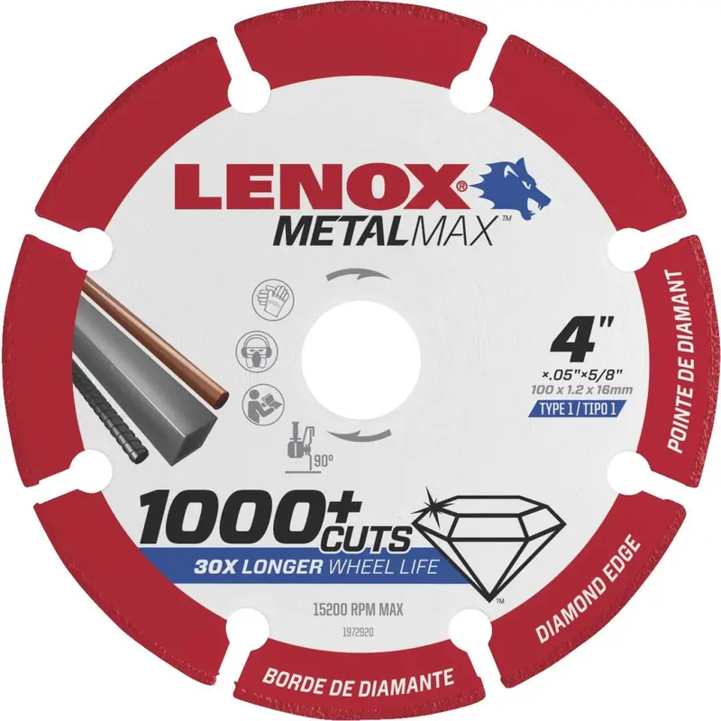 Lenox Metalmax 4 In. Segmented Rim Dry Cut Diamond Blade With 5/8 In. Arbor 1