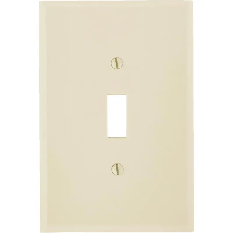 Leviton 1-Gang Plastic Oversized Toggle Switch Wall Plate, Ivory 1