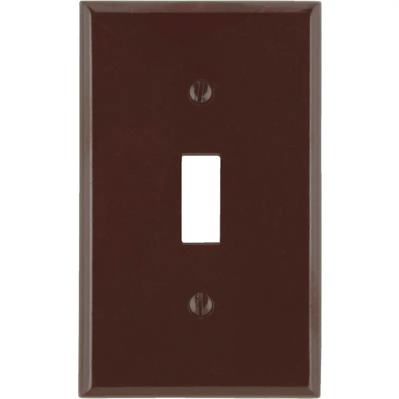 Leviton 1-Gang Plastic Toggle Switch Wall Plate, Brown 1