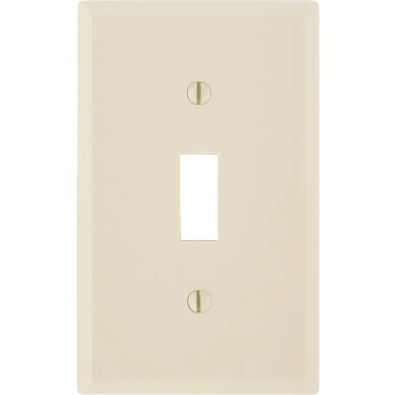 Leviton 1-Gang Plastic Toggle Switch Wall Plate, Ivory 1