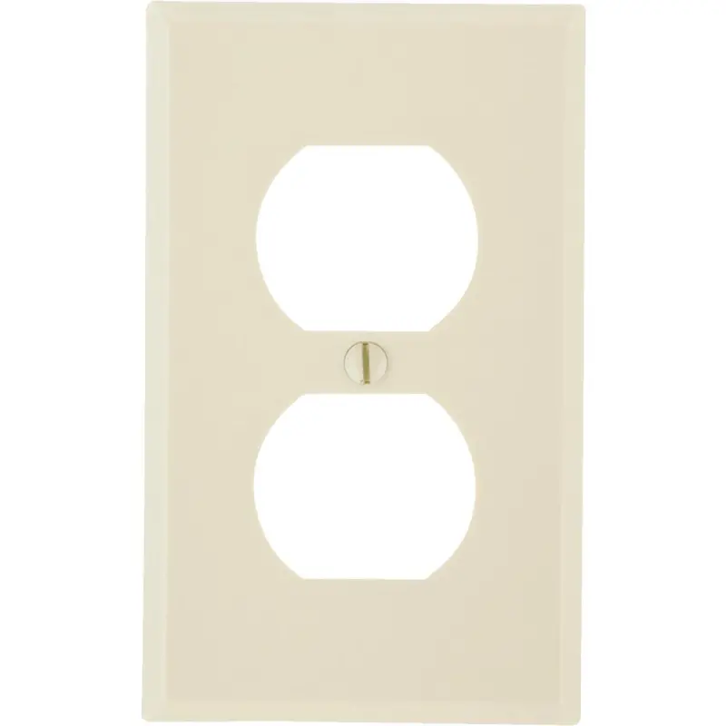 Leviton 1-Gang Smooth Plastic Outlet Wall Plate, Ivory 1