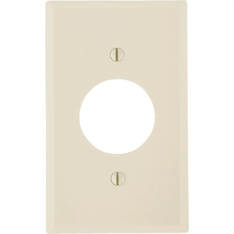 Leviton 1-Gang Smooth Plastic Single Outlet Wall Plate, Ivory 1