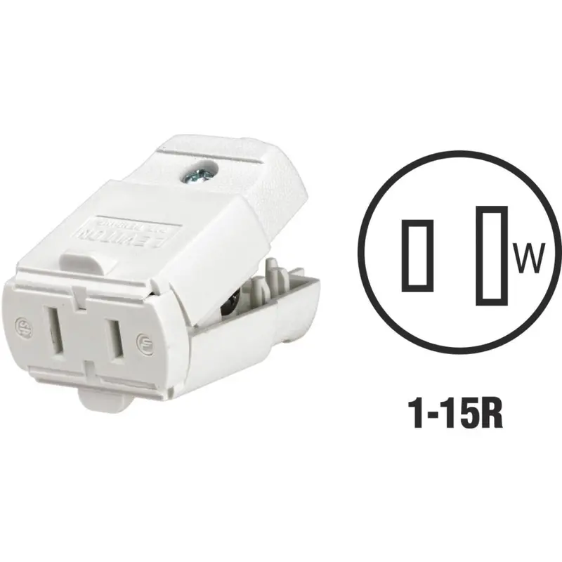 Leviton 15A 125V 2-Wire 2-Pole Hinged Cord Connector, White 1