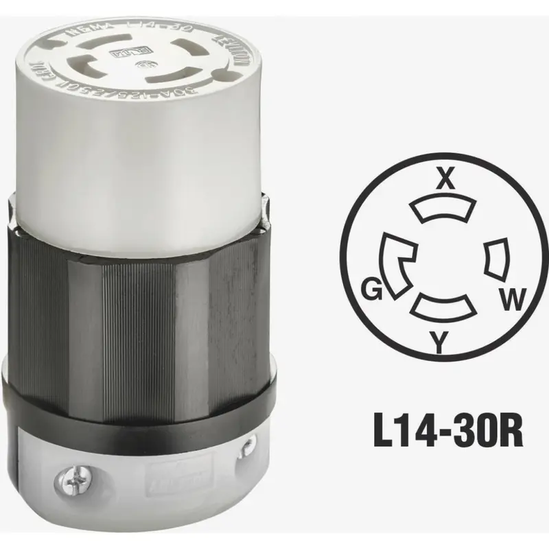 Leviton 30A 125V/250V 4-Wire 3-Pole Industrial Grade Locking Cord Connector 1