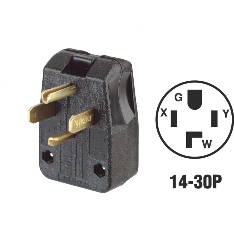 Leviton 30A/50A 125V/250V 4-Wire 3-Pole Dual Range/Dryer Power Plug 1