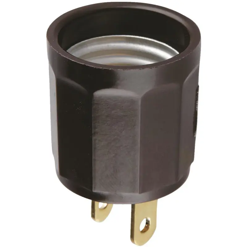 Leviton 600W 125V Brown Outlet To Light Socket Adapter 1