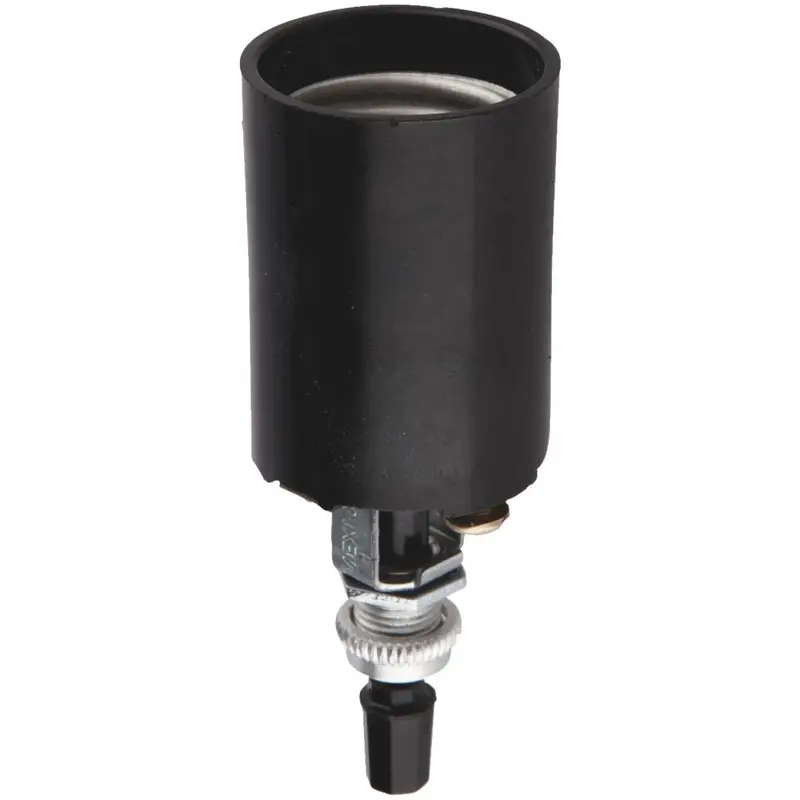 Leviton Bottom Turn-Knob Medium Base Black Lamp Socket 1