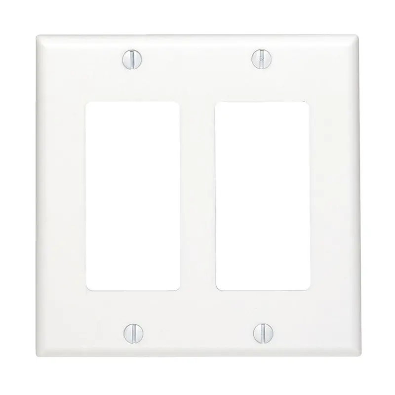 Leviton Decora 2-Gang Smooth Plastic Rocker Decorator Wall Plate, White 1