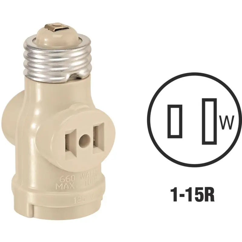 Leviton Ivory 125V Socket Adapter 1