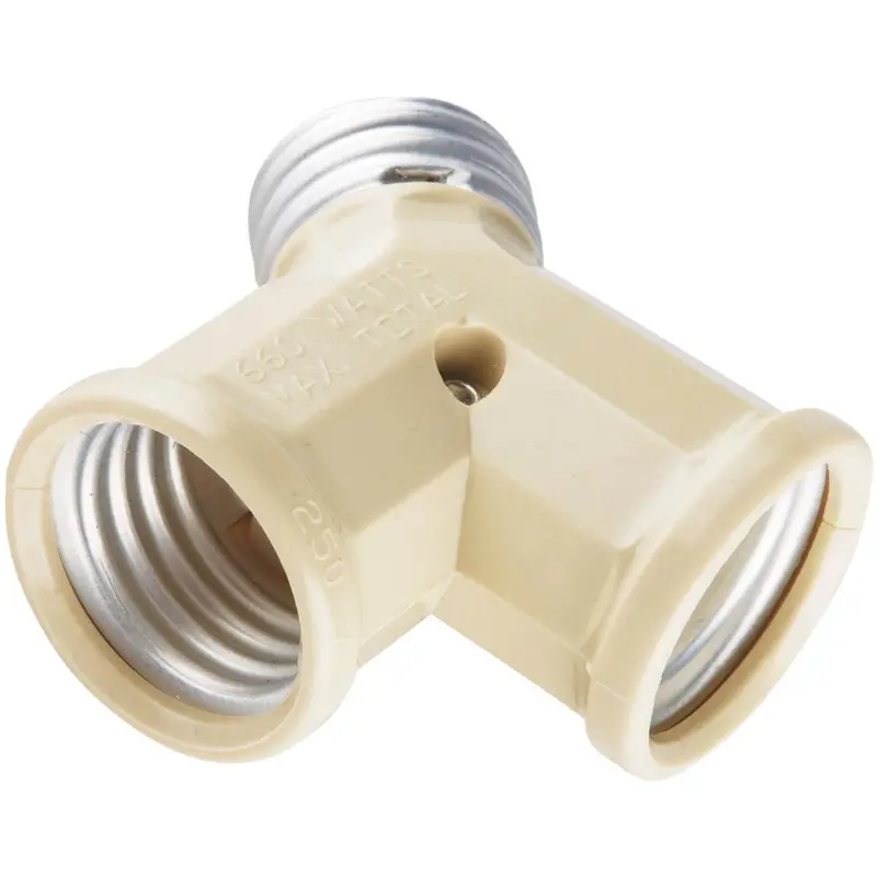 Leviton Ivory 125V Twin Socket Adapter 1