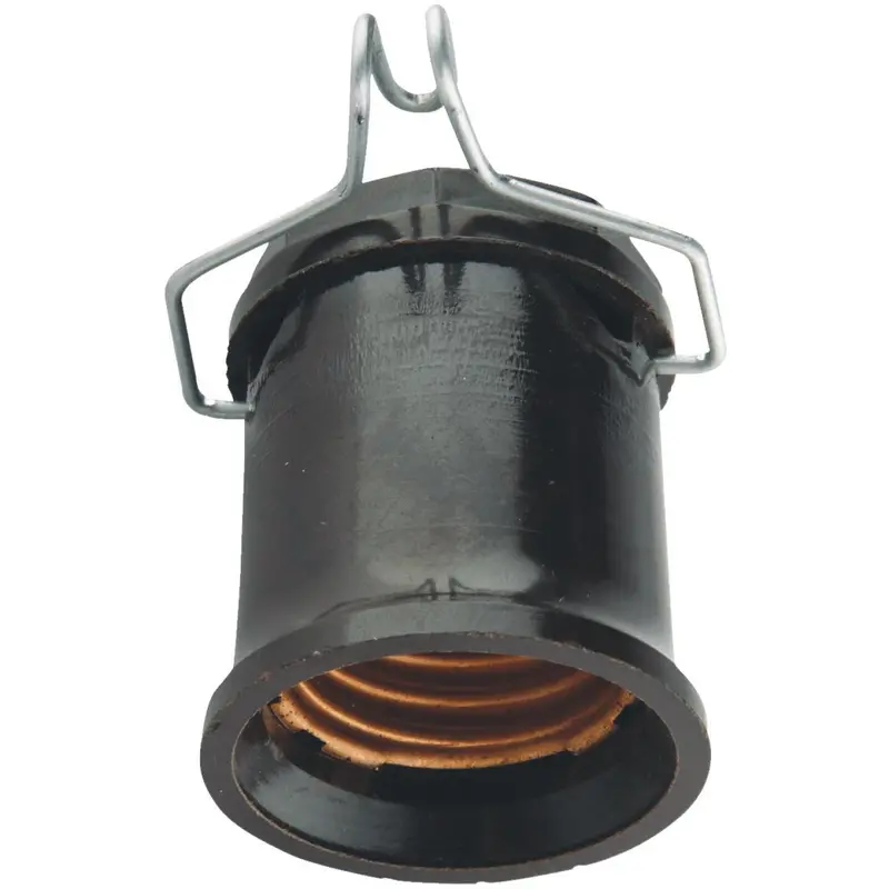 Leviton Keyless Medium Base Black Outdoor Pin Lamp Socket 1