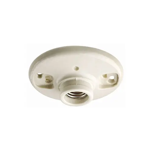 Leviton One-Piece Glazed Porcelain Outlet Box Mount, Aluminum, White 1
