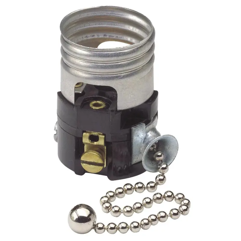 Leviton Pull Chain Medium Base Black Interior Lamp Socket 1