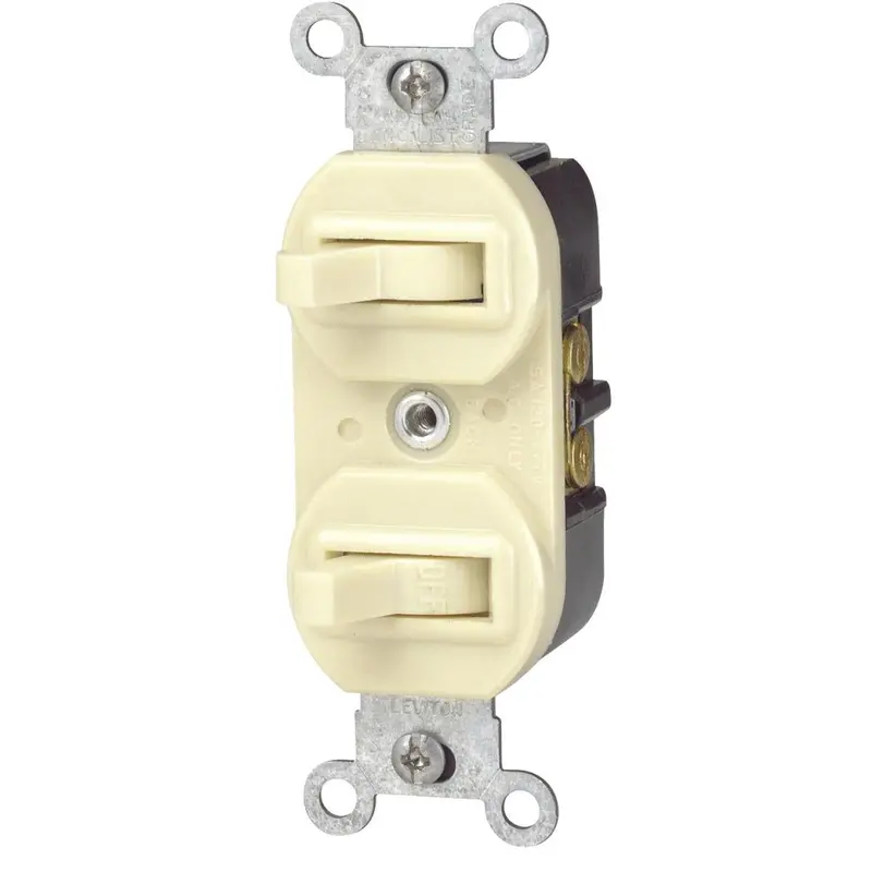 Leviton Single Pole & 3-Way Ivory 15A Duplex Switch 1