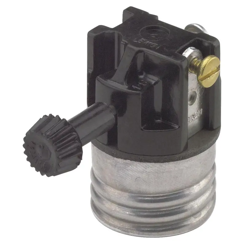 Leviton Turn-Knob Medium Base Black Phenolic 3-Way Interior Lamp Socket 1