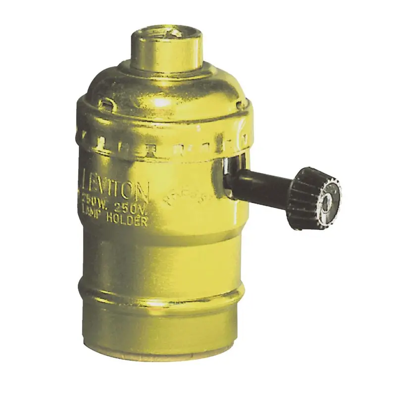 Leviton Turn-Knob Medium Base Polished Gilt Lamp Socket 1