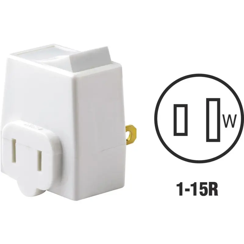 Leviton White 13A Plug-In Switch Adapter 1