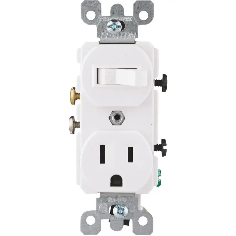 Leviton White 15A Heavy-Duty Switch & Outlet 1