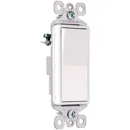 Lighted Decor Light Switch, 1 Pole,  15A, Ivory 1